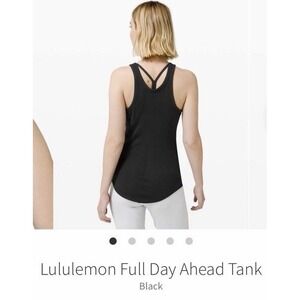 🍋 Lululemon Full Day Ahead Racerback Tank Top 8 BLACK Womens Modal